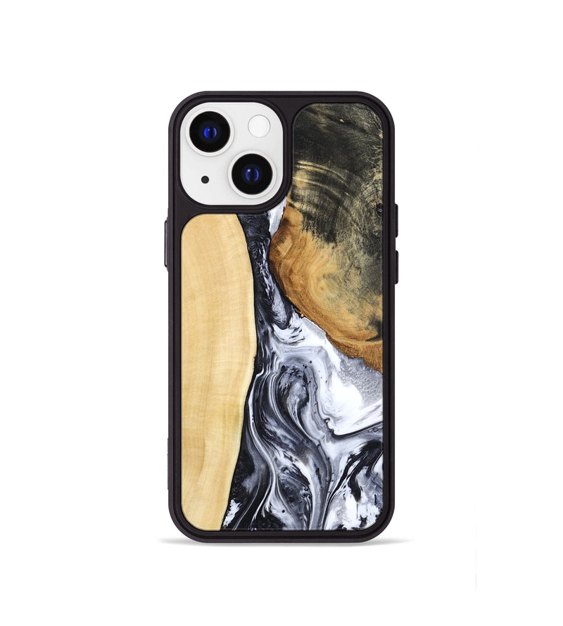 iPhone 13 mini Wood Phone Case - Norbert (Black & White, 783147)