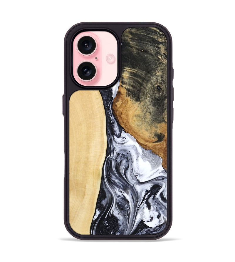iPhone 16 Wood Phone Case - Norbert (Black & White, 783147)