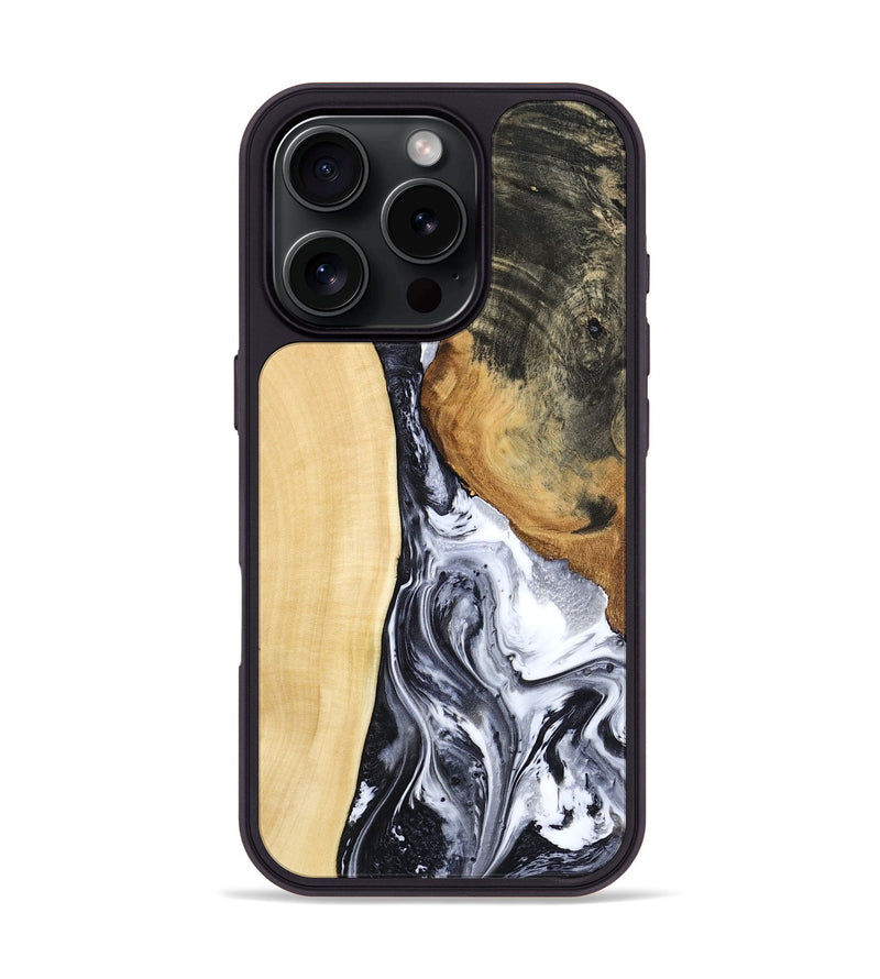 iPhone 16 Pro Wood Phone Case - Norbert (Black & White, 783147)