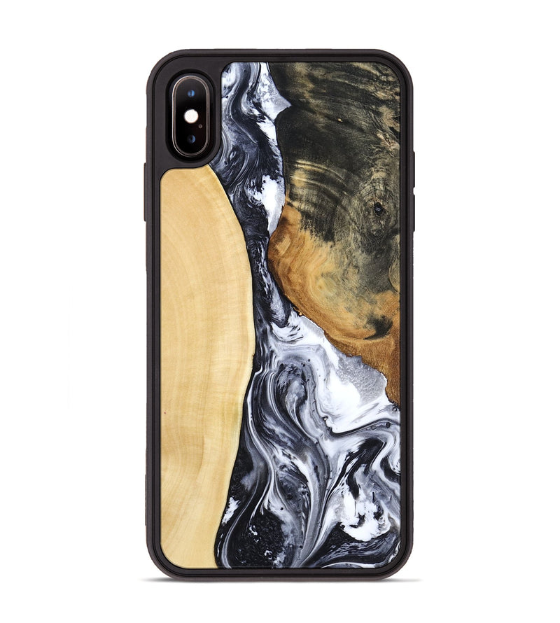 iPhone Xs Max Wood Phone Case - Norbert (Black & White, 783147)