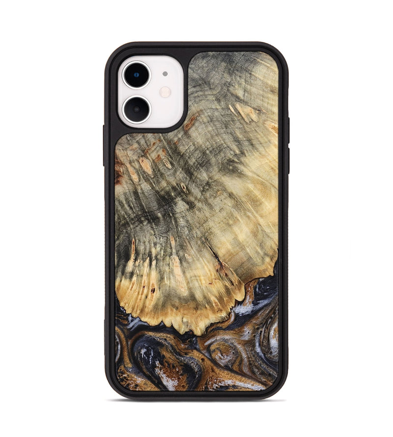 iPhone 11 Wood Phone Case - Meagan (Black & White, 783176)
