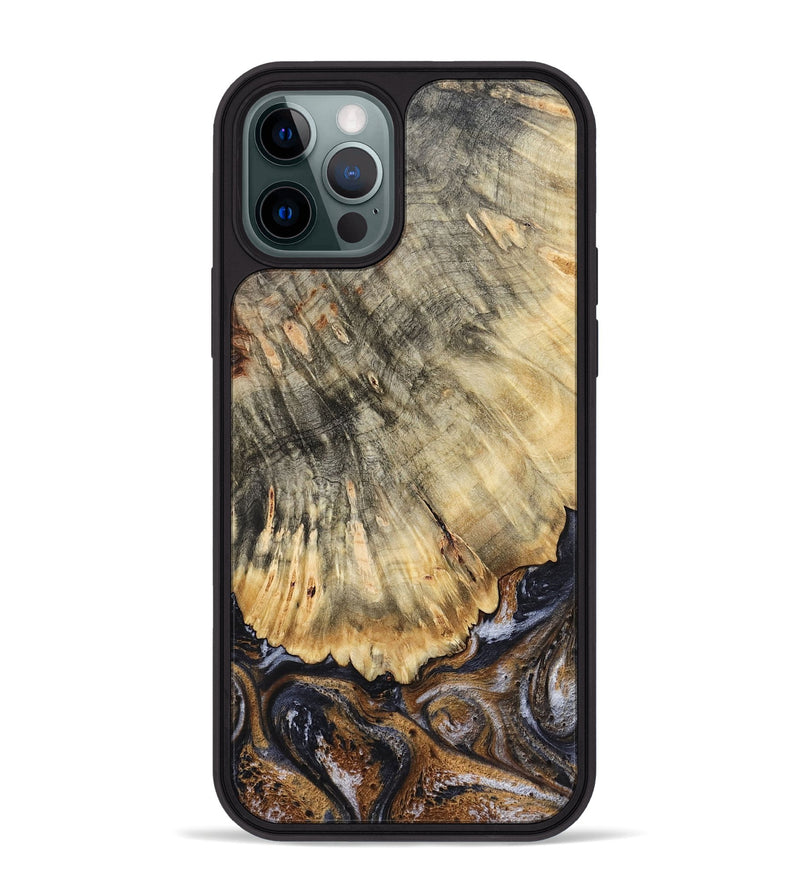 iPhone 12 Pro Max Wood Phone Case - Meagan (Black & White, 783176)