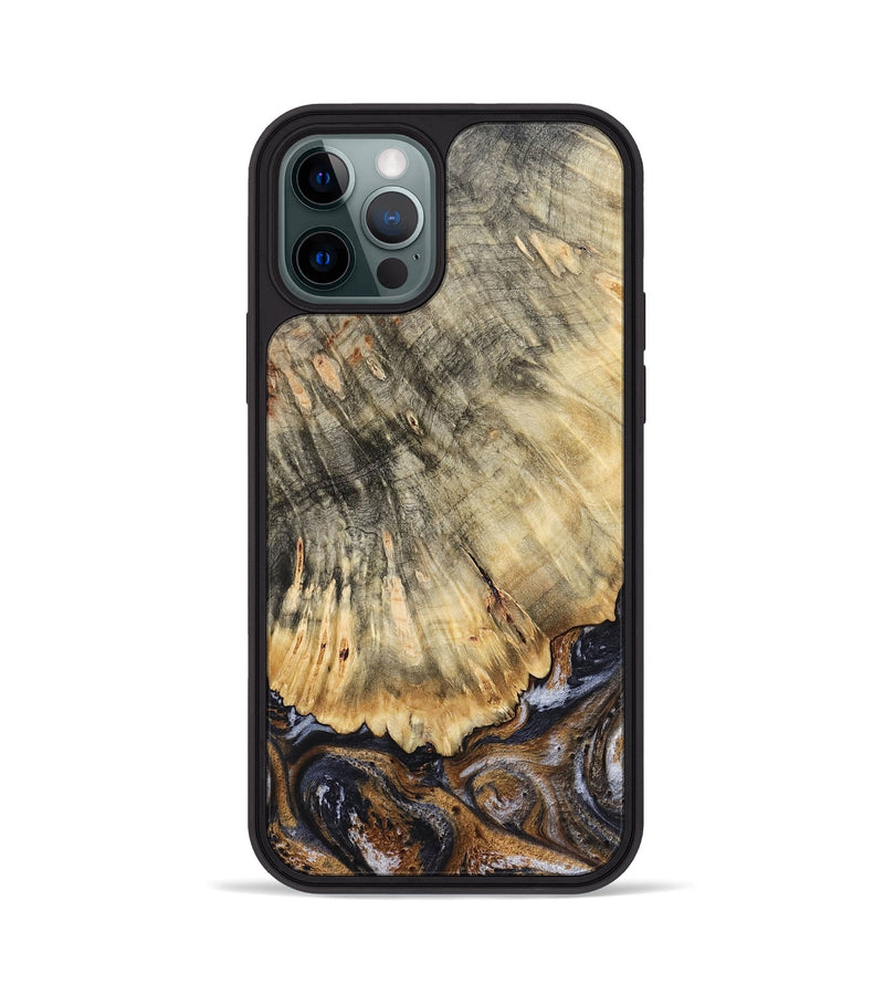 iPhone 12 Pro Wood Phone Case - Meagan (Black & White, 783176)