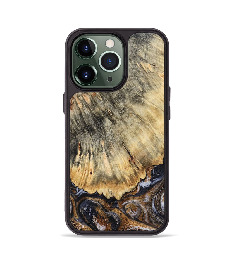 iPhone 13 Pro Wood Phone Case - Meagan (Black & White, 783176)