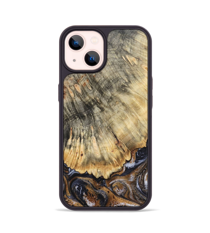 iPhone 14 Wood Phone Case - Meagan (Black & White, 783176)