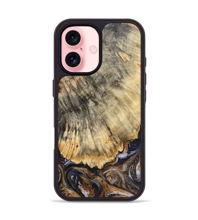 iPhone 16 Wood Phone Case - Meagan (Black & White, 783176)