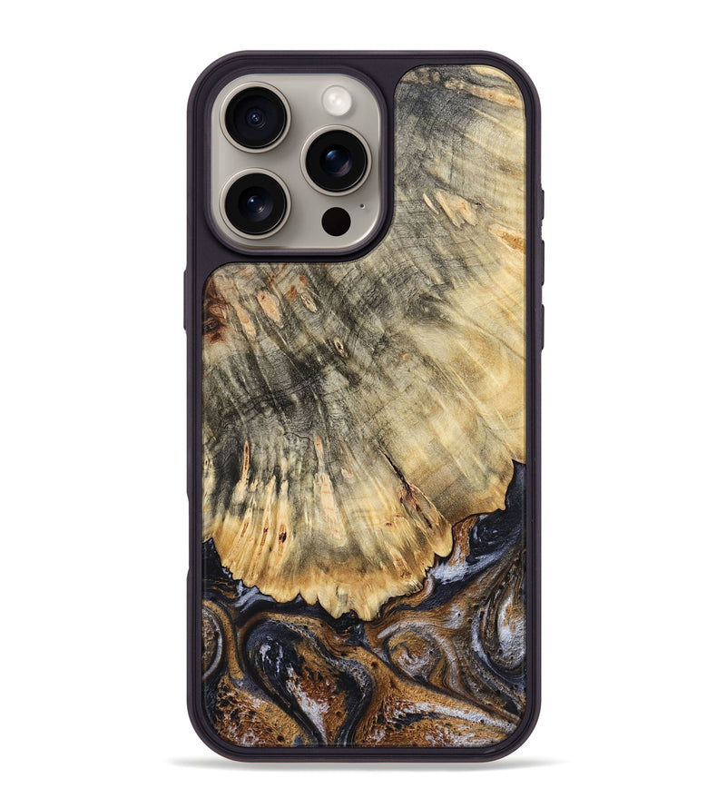 iPhone 16 Pro Max Wood Phone Case - Meagan (Black & White, 783176)