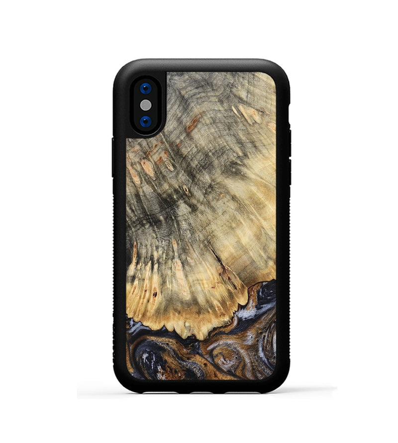 iPhone Xs Wood Phone Case - Meagan (Black & White, 783176)