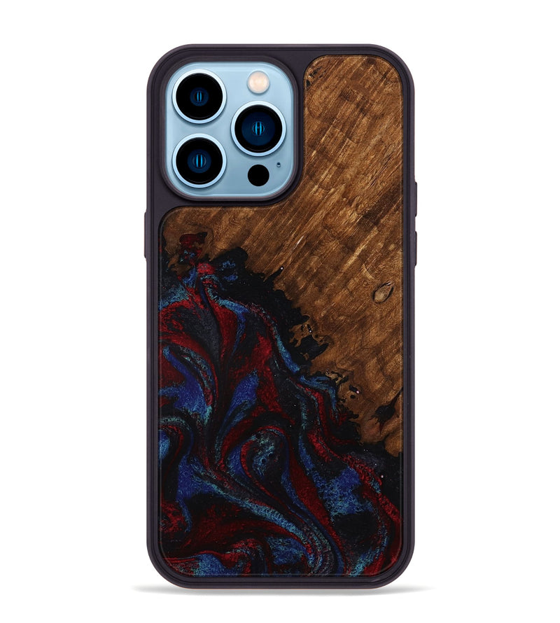 iPhone 14 Pro Max Wood Phone Case - Tawanda (Red, 783286)