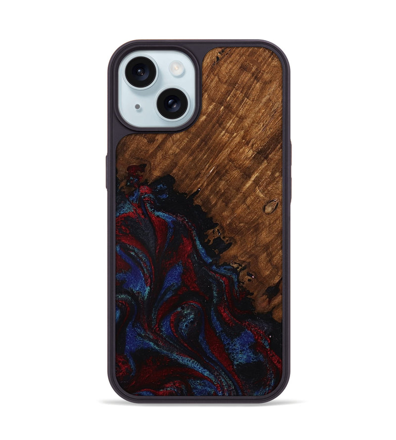 iPhone 15 Wood Phone Case - Tawanda (Red, 783286)