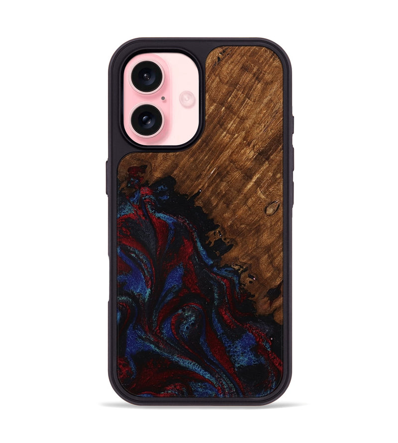 iPhone 16 Wood Phone Case - Tawanda (Red, 783286)