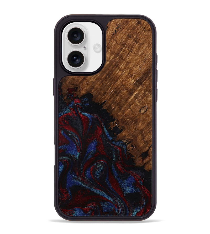 iPhone 16 Plus Wood Phone Case - Tawanda (Red, 783286)