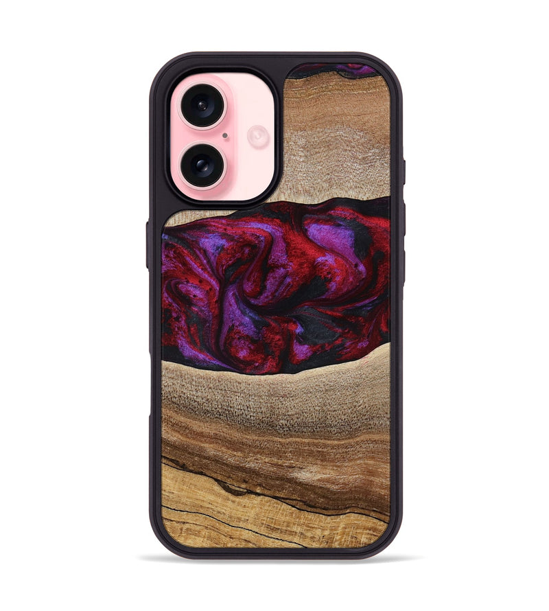 iPhone 16 Wood Phone Case - Merton (Red, 783288)