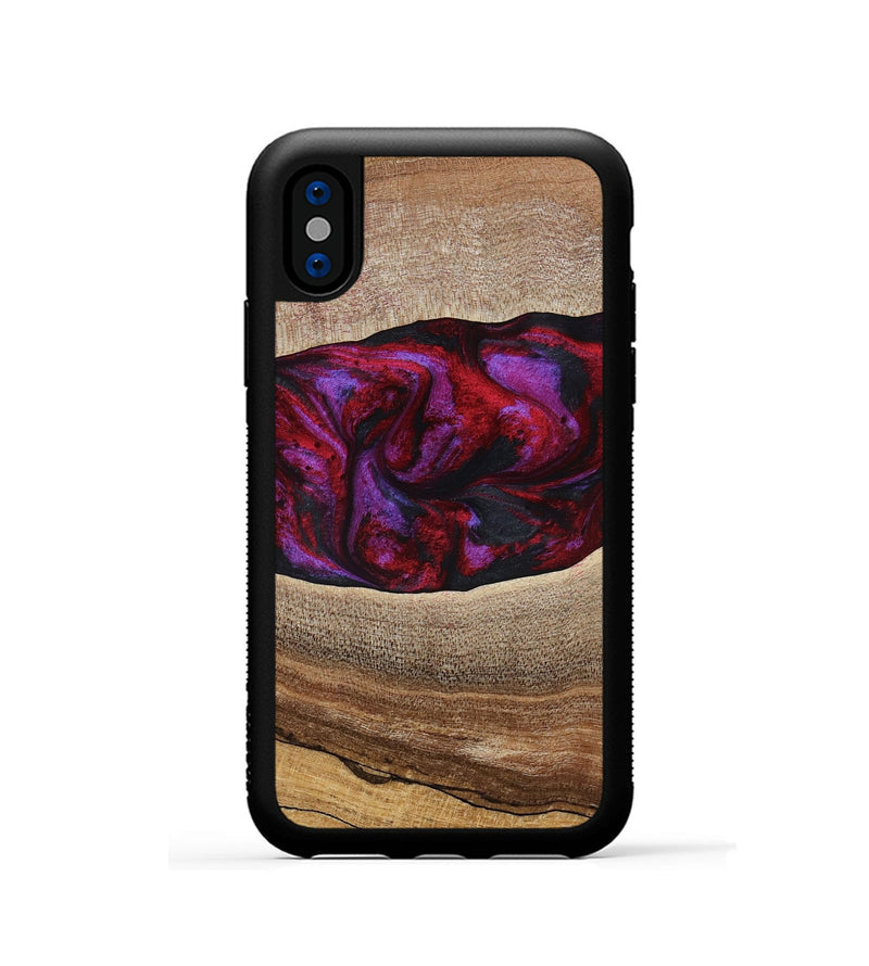iPhone Xs Wood Phone Case - Merton (Red, 783288)