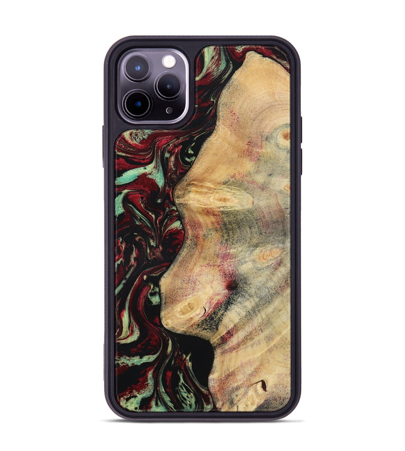 iPhone 11 Pro Max Wood Phone Case - Branden (Red, 783289)