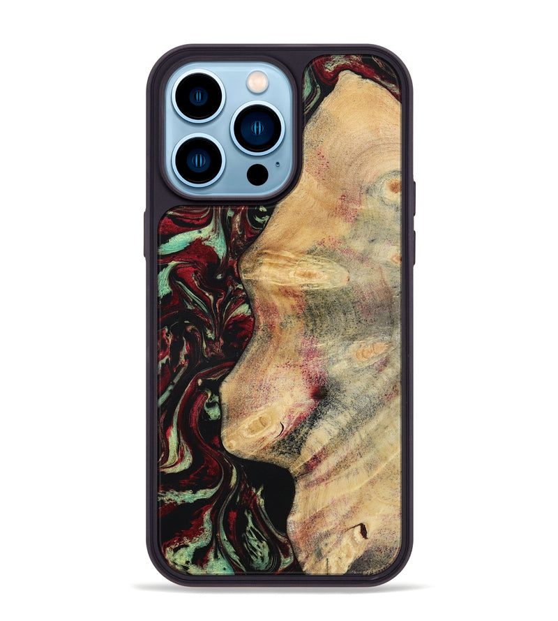 iPhone 14 Pro Max Wood Phone Case - Branden (Red, 783289)