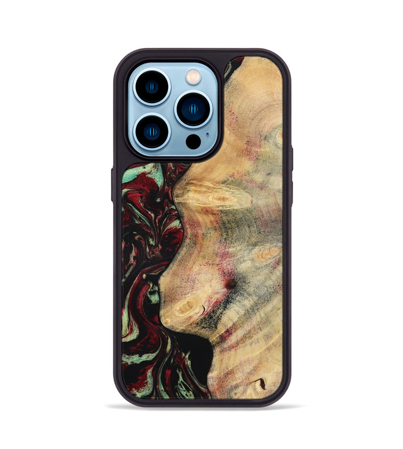 iPhone 14 Pro Wood Phone Case - Branden (Red, 783289)