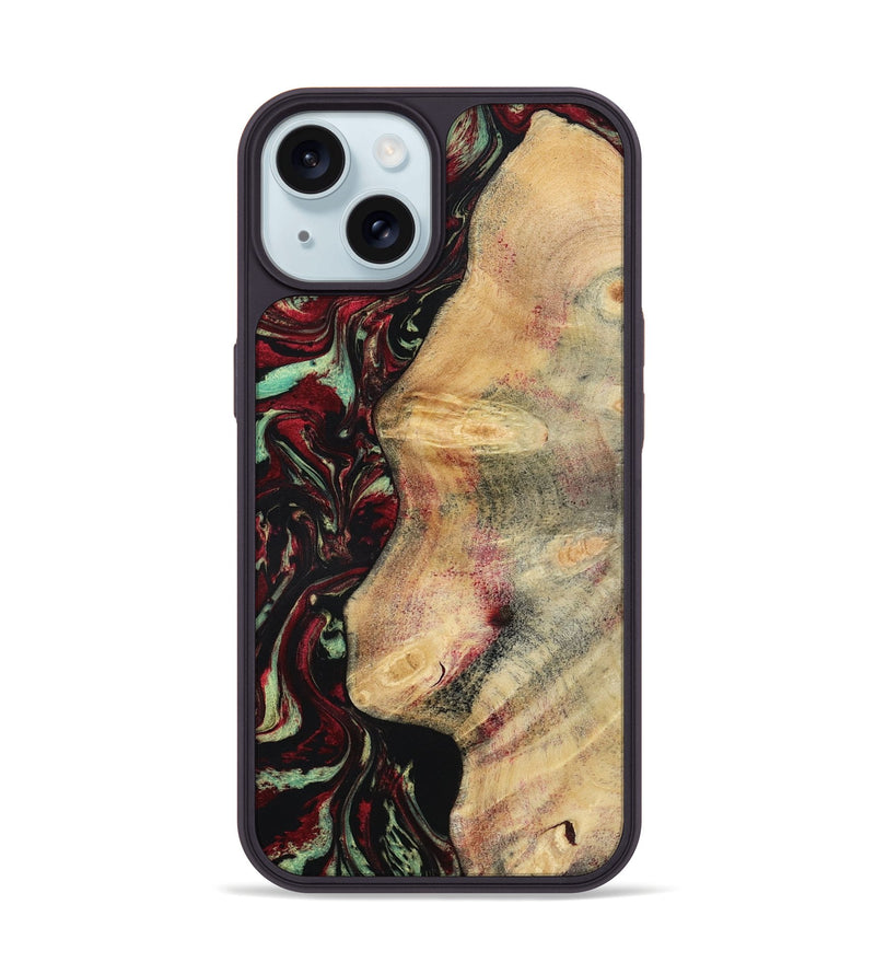 iPhone 15 Wood Phone Case - Branden (Red, 783289)