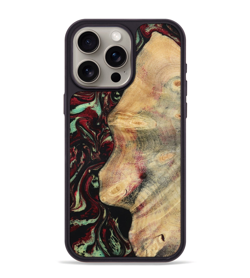 iPhone 15 Pro Max Wood Phone Case - Branden (Red, 783289)