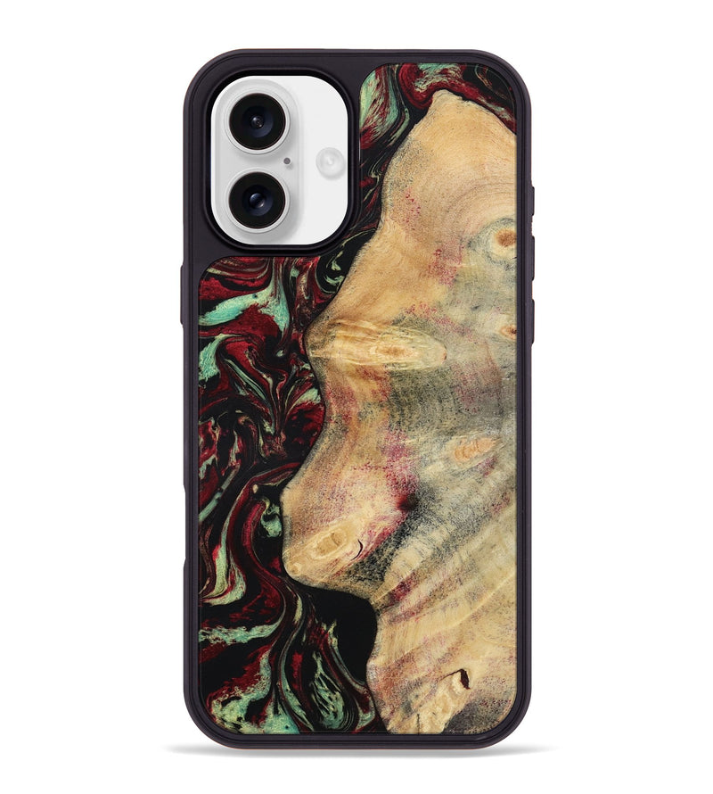 iPhone 16 Plus Wood Phone Case - Branden (Red, 783289)