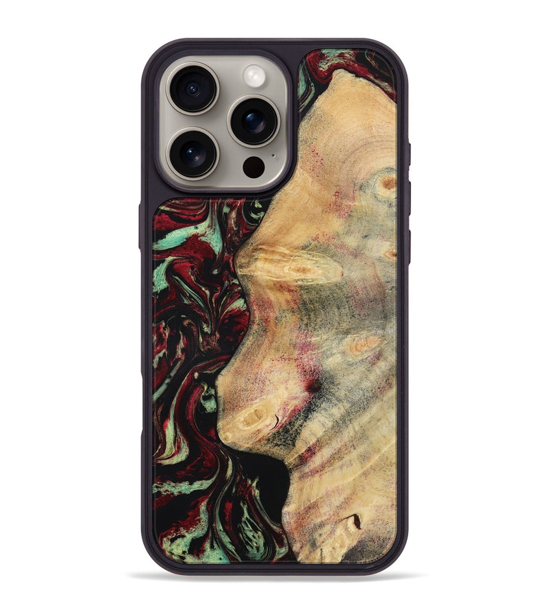 iPhone 16 Pro Max Wood Phone Case - Branden (Red, 783289)