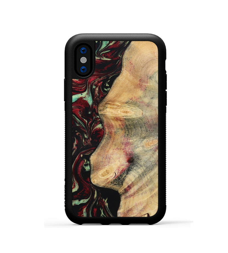 iPhone Xs Wood Phone Case - Branden (Red, 783289)
