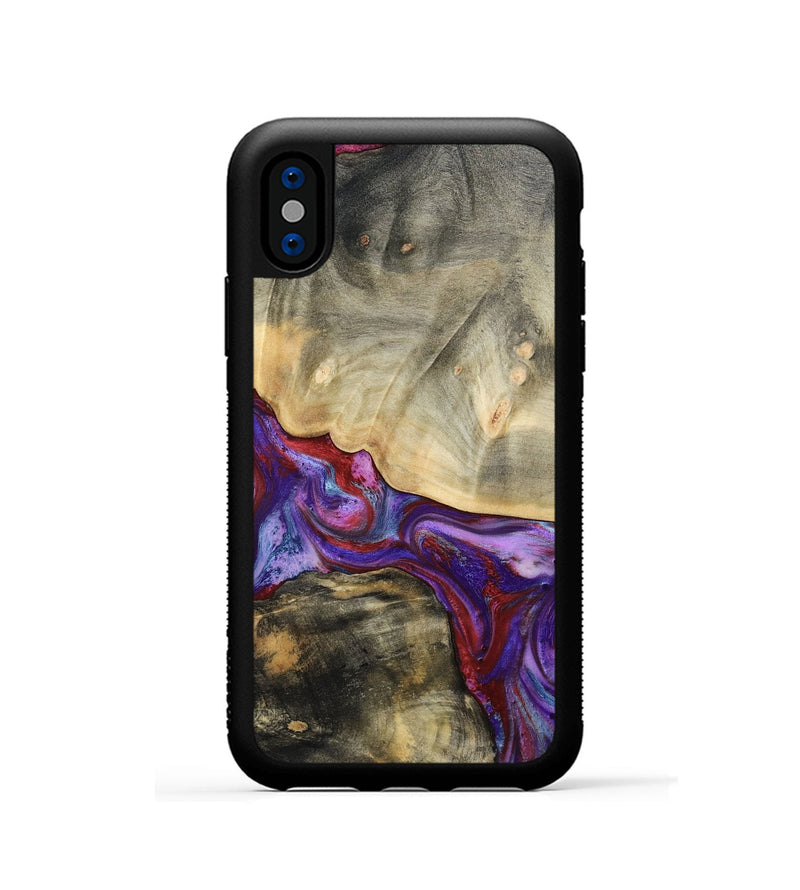 iPhone Xs Wood Phone Case - Blanch (Red, 783293)