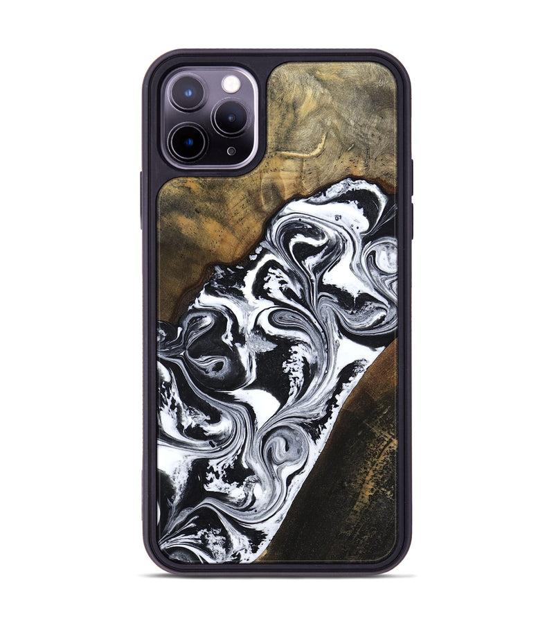 iPhone 11 Pro Max Wood Phone Case - Savana (Black & White, 783383)