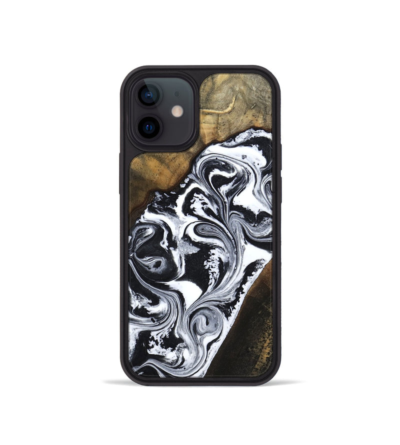 iPhone 12 mini Wood Phone Case - Savana (Black & White, 783383)