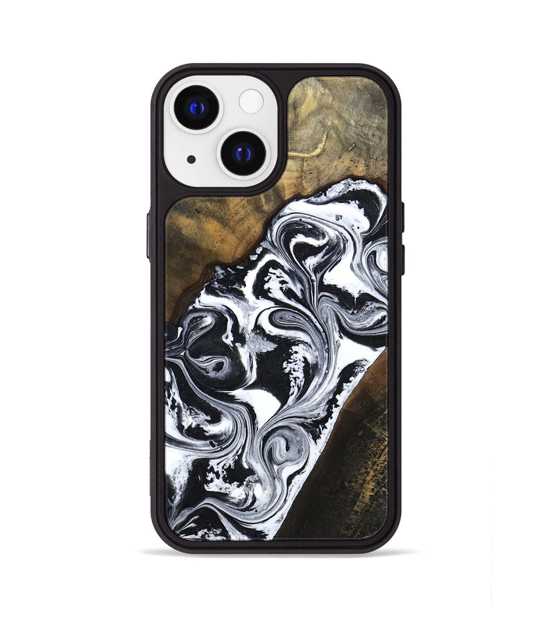 iPhone 13 Wood Phone Case - Savana (Black & White, 783383)