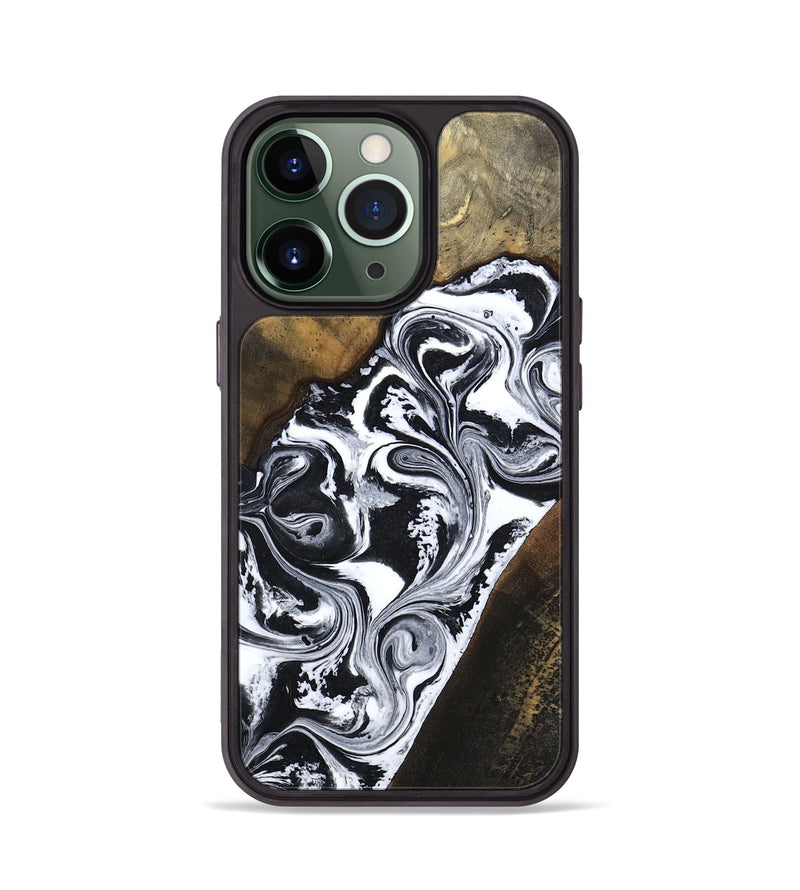 iPhone 13 Pro Wood Phone Case - Savana (Black & White, 783383)