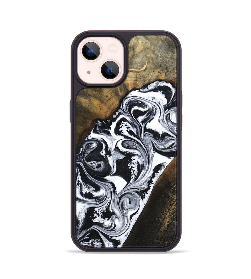 iPhone 14 Wood Phone Case - Savana (Black & White, 783383)