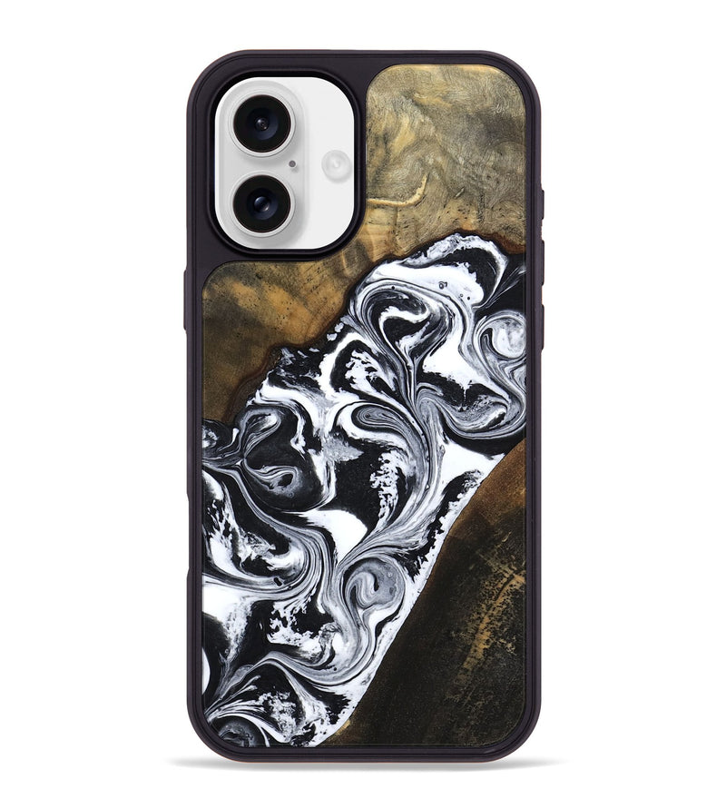 iPhone 16 Plus Wood Phone Case - Savana (Black & White, 783383)