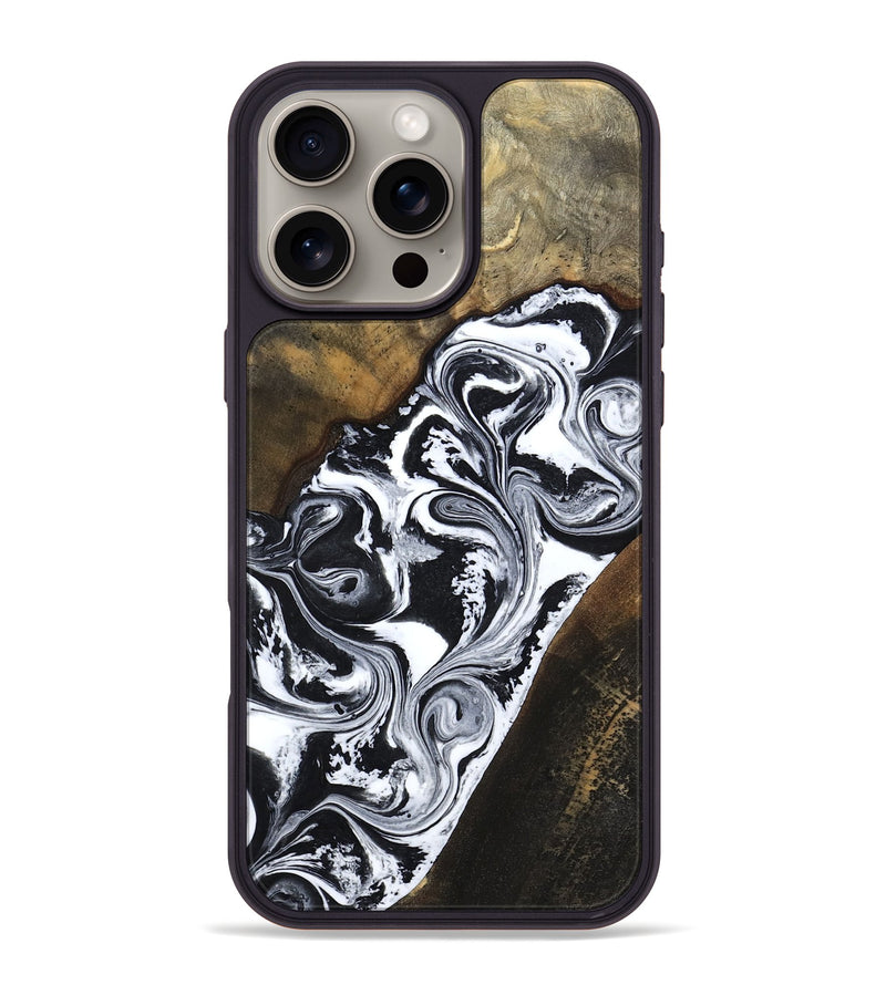 iPhone 16 Pro Max Wood Phone Case - Savana (Black & White, 783383)