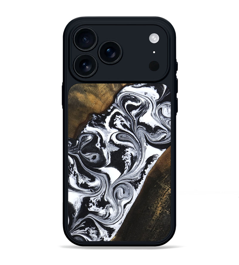 iPhone 17 Pro Max Wood Phone Case - Savana (Black & White, 783383)