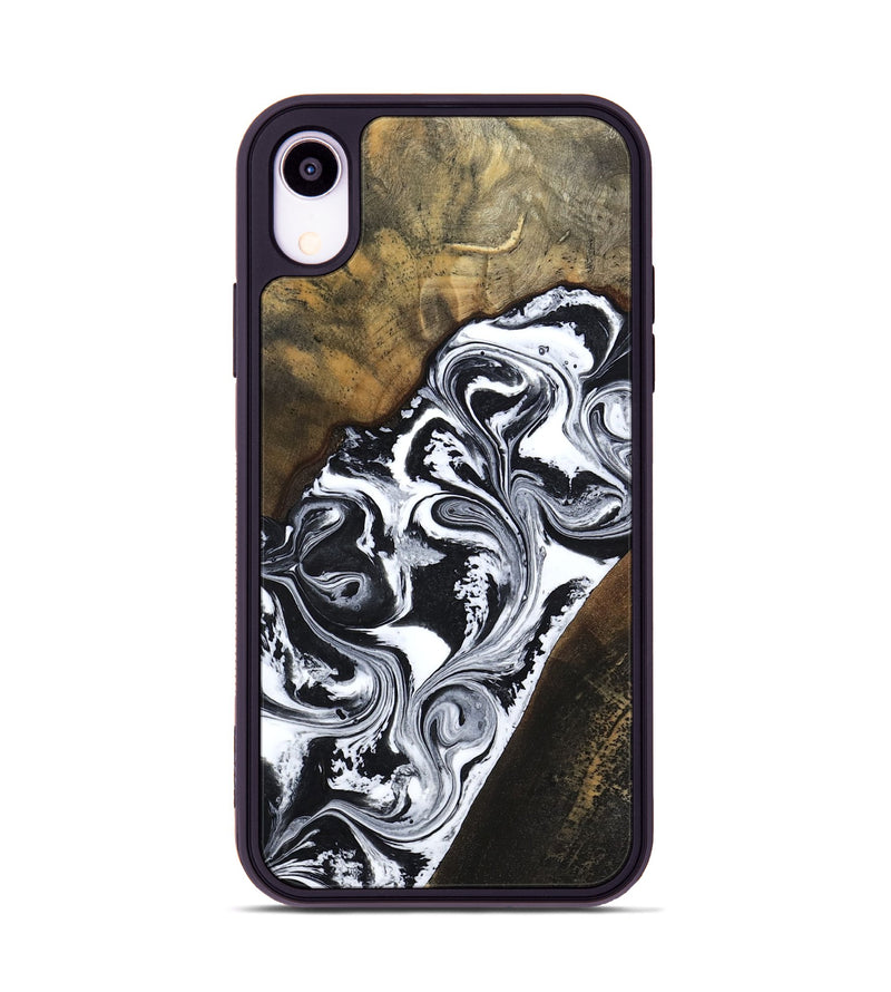 iPhone Xr Wood Phone Case - Savana (Black & White, 783383)