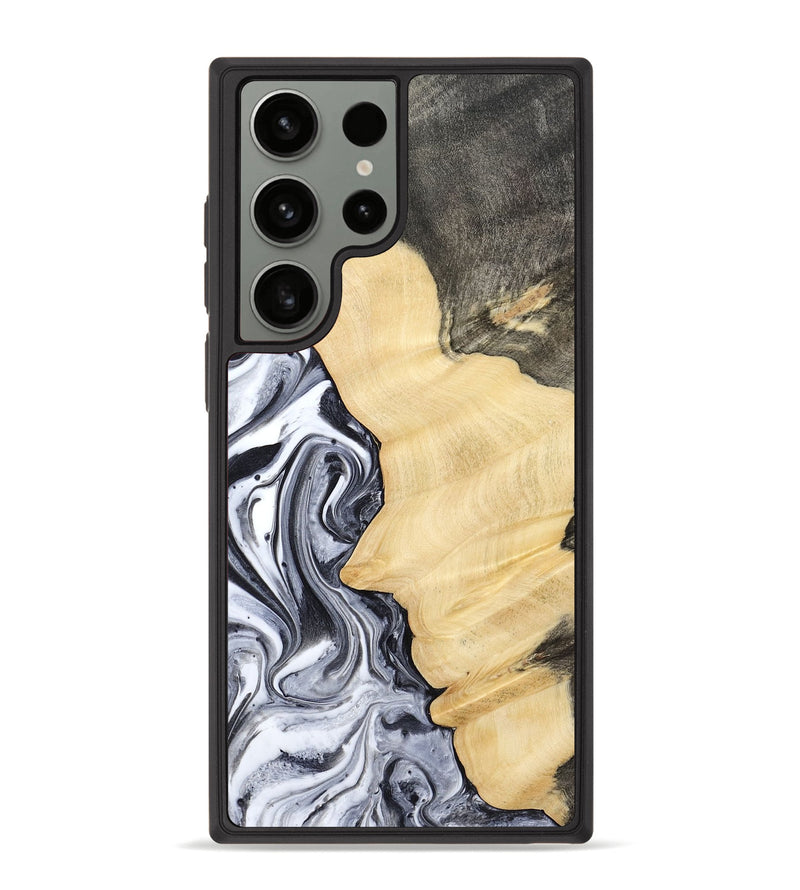 Galaxy S23 Ultra Wood Phone Case - Davin (Black & White, 783389)