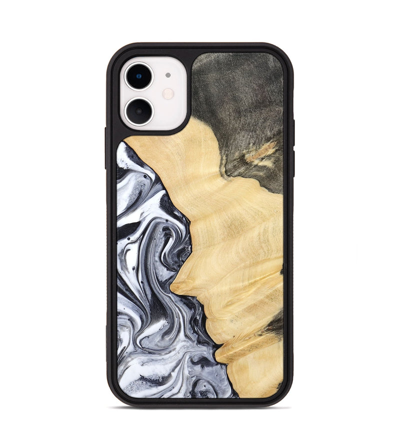 iPhone 11 Wood Phone Case - Davin (Black & White, 783389)