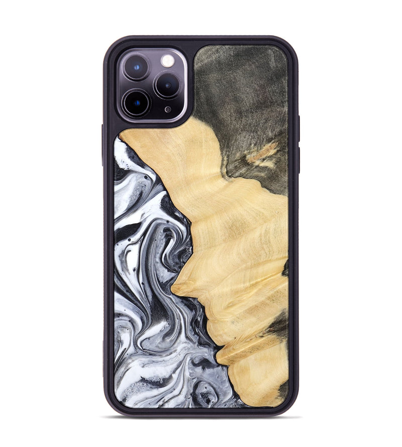 iPhone 11 Pro Max Wood Phone Case - Davin (Black & White, 783389)