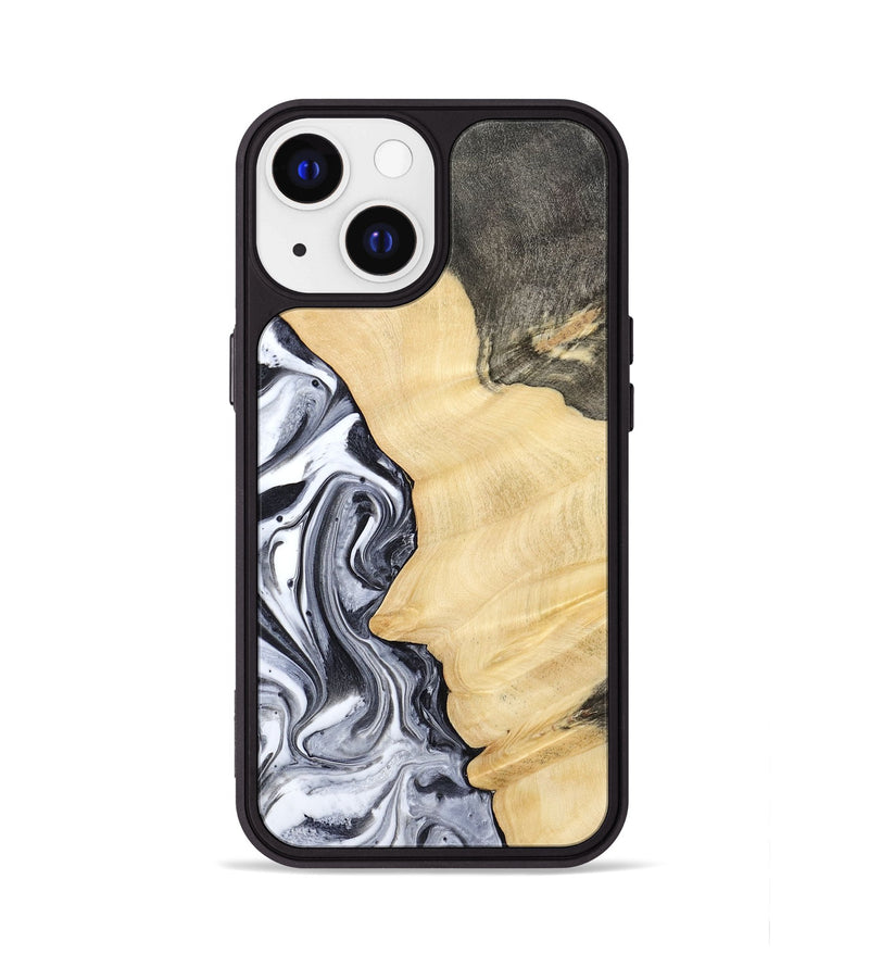 iPhone 13 Wood Phone Case - Davin (Black & White, 783389)