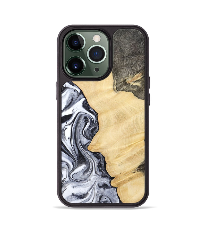 iPhone 13 Pro Wood Phone Case - Davin (Black & White, 783389)