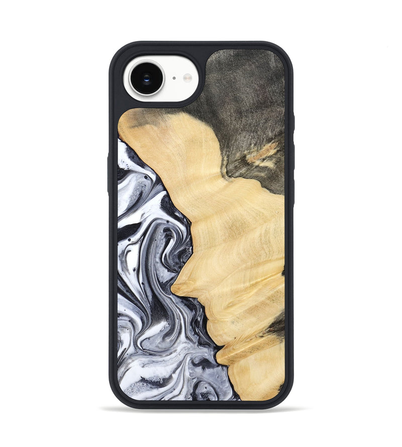 iPhone 16e Wood Phone Case - Davin (Black & White, 783389)