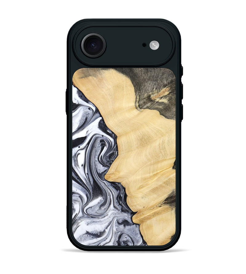 iPhone 17 Air Wood Phone Case - Davin (Black & White, 783389)