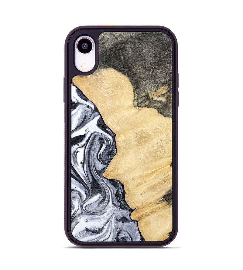 iPhone Xr Wood Phone Case - Davin (Black & White, 783389)