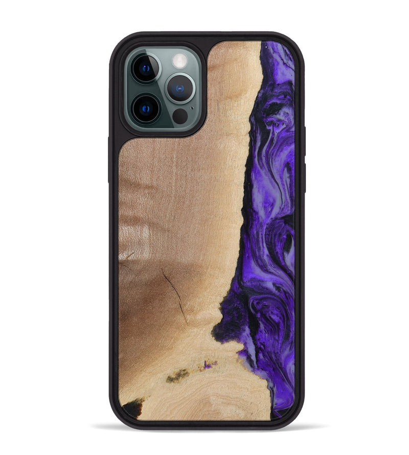 iPhone 12 Pro Max Wood Phone Case - Dessie (Purple, 783396)
