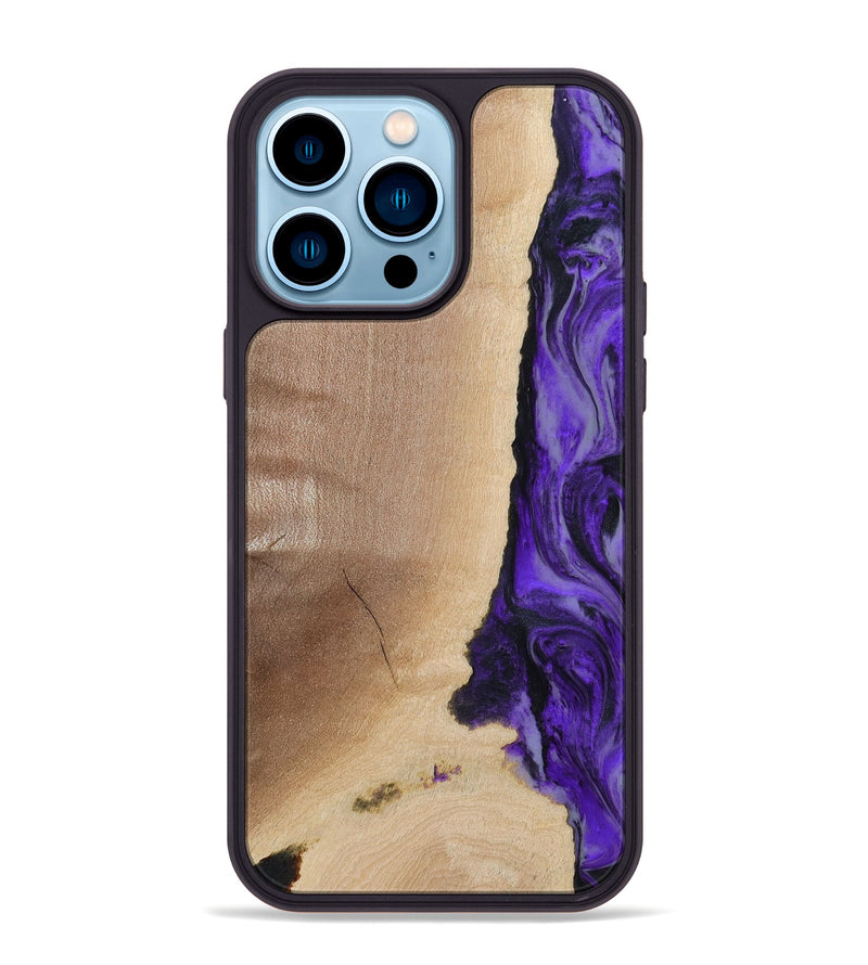 iPhone 14 Pro Max Wood Phone Case - Dessie (Purple, 783396)