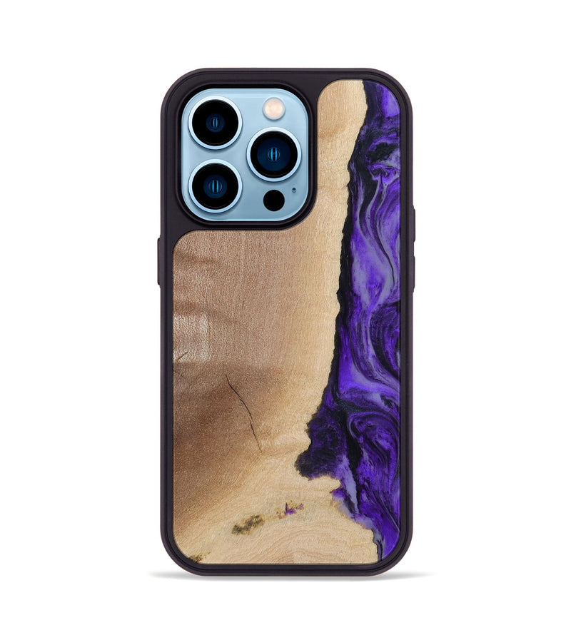 iPhone 14 Pro Wood Phone Case - Dessie (Purple, 783396)