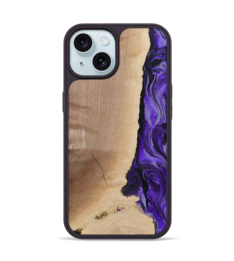 iPhone 15 Wood Phone Case - Dessie (Purple, 783396)