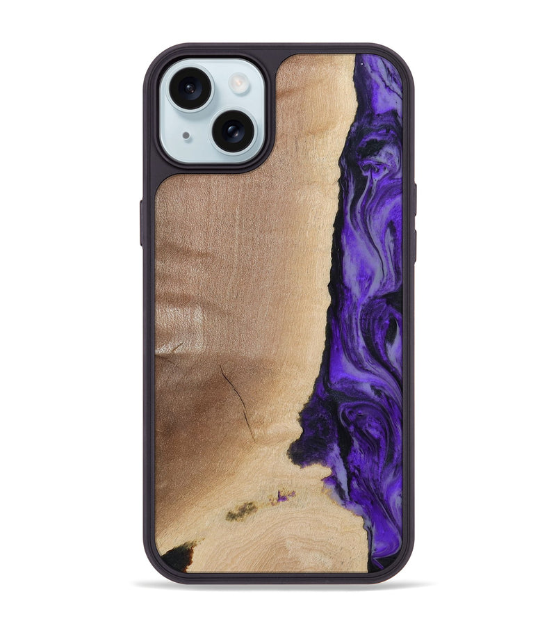 iPhone 15 Plus Wood Phone Case - Dessie (Purple, 783396)