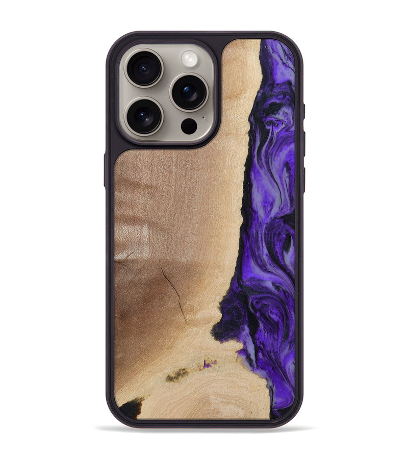 iPhone 15 Pro Max Wood Phone Case - Dessie (Purple, 783396)